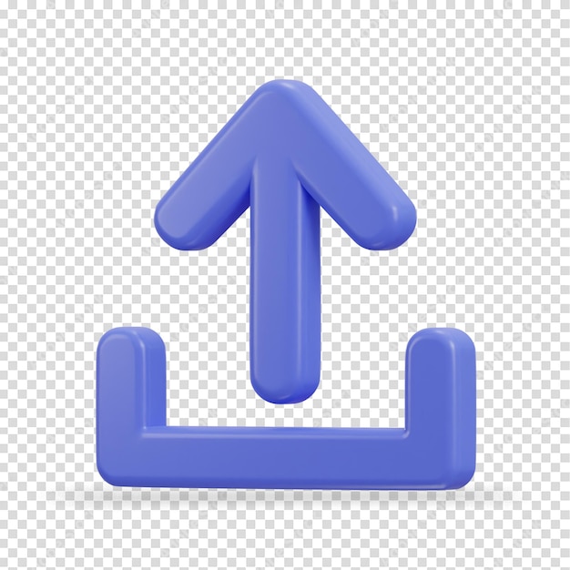 subir el icono de la ilustración vectorial de renderización 3D