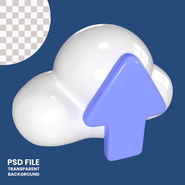 Subir a la nube Icono de ilustración 3D