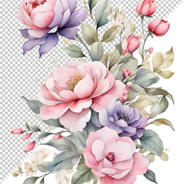 PSD sublimación de flores clipart floral y decoración de bodas