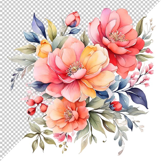 PSD sublimación de flores clipart floral y decoración de bodas