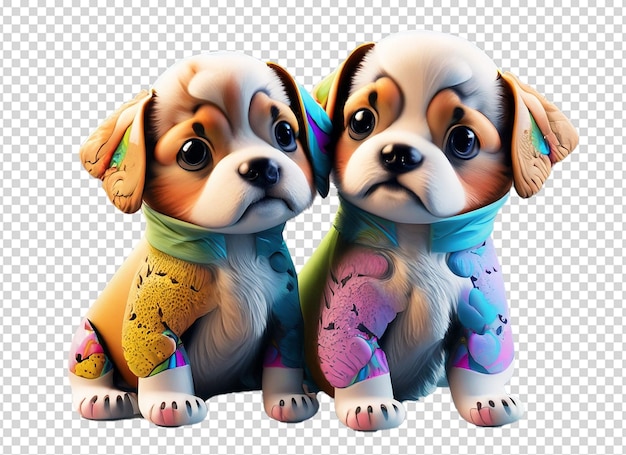 Sublimación de perros bebés lindos en 3d