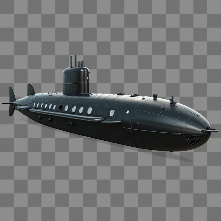 PSD submarinos aislados sobre un fondo transparente