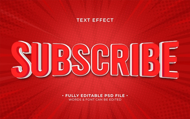 Subscribe  button text effect