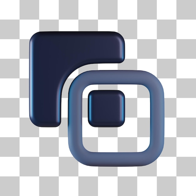 Subtrair ícone 3D de forma