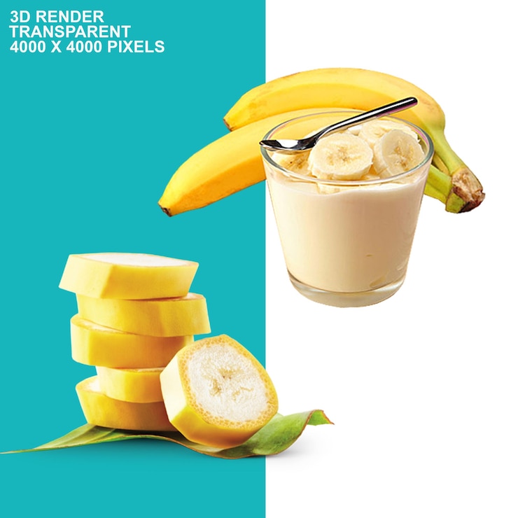 PSD suc de banane à fond transparent