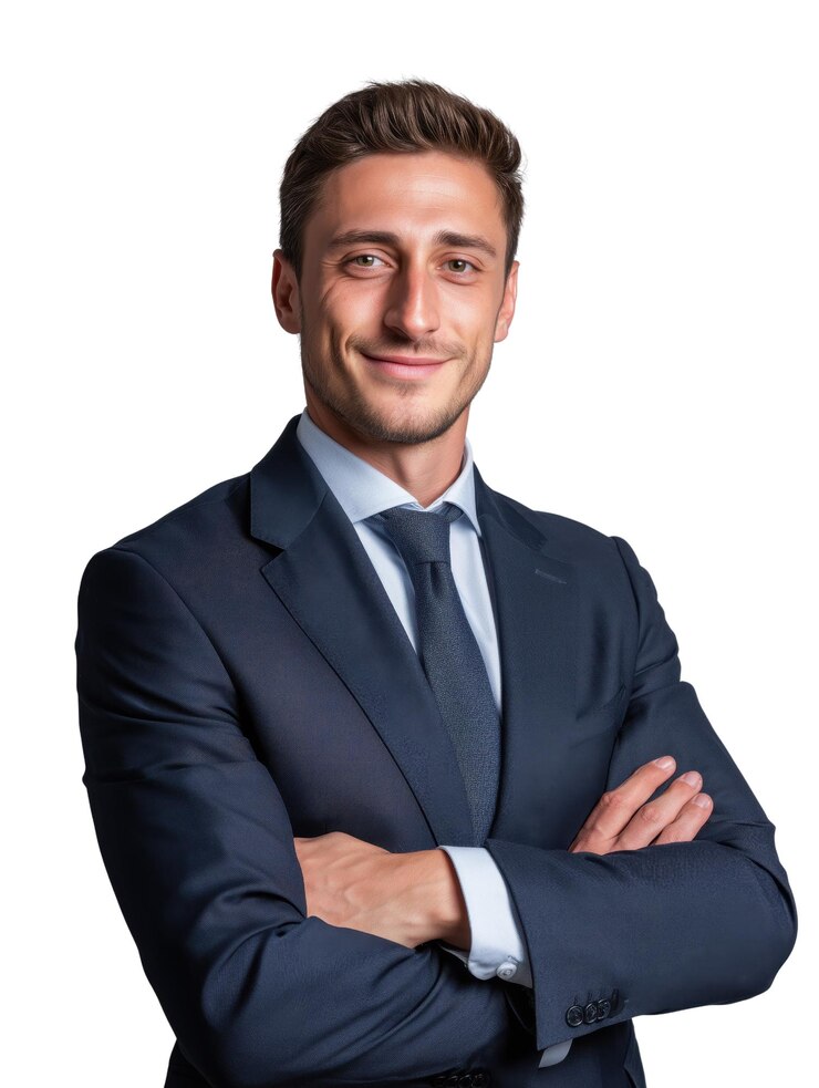 PSD successful businessman in formal suit