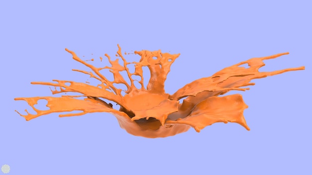 succo d'arancia schizzo 3d render illustrazione liquidi bevanda