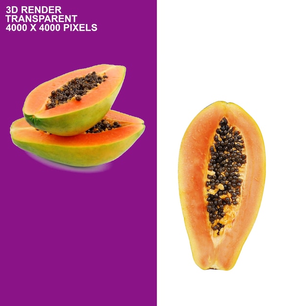 Succo di papaya sullo sfondo trasparente