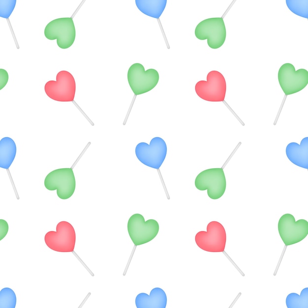 Des sucettes en forme de cœur répétant le motif