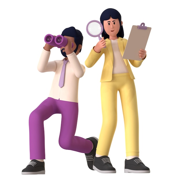 Suche nach Datei, Dokument, 3D-Illustration, Suche nach Business Office Agency 3D