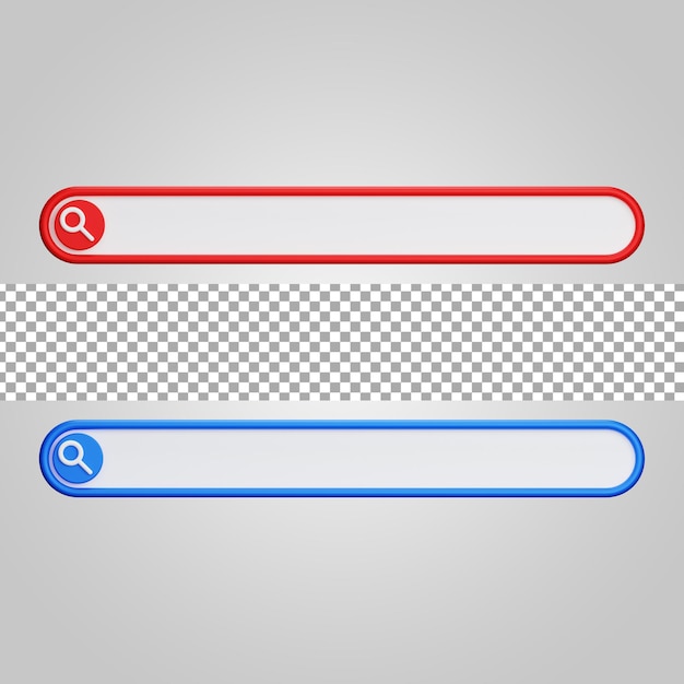 Suchleiste Webseite Internetbrowser-Schaltfläche 3D-Render