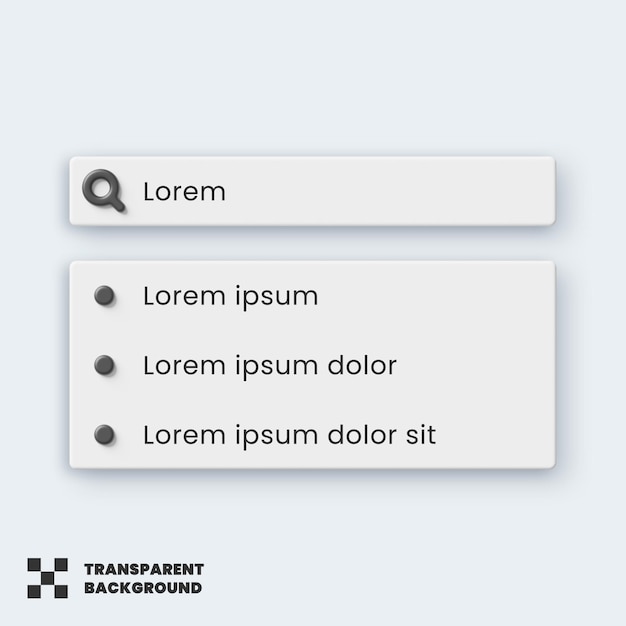 PSD suchleisten-ui-vorlage 3d