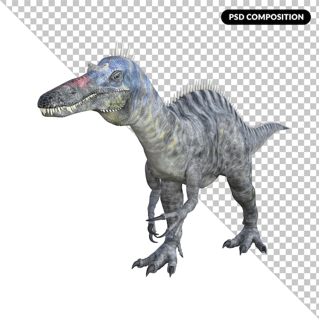 PSD suchomimus dinosaurier isoliert 3d-rendering