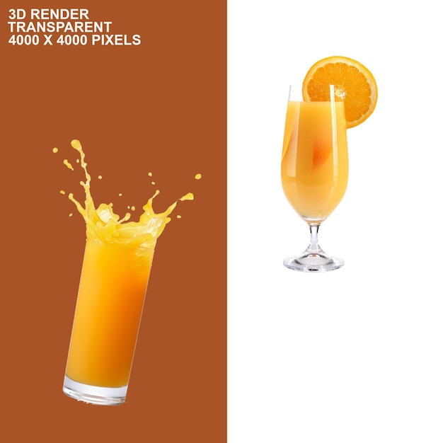 Suco de laranja de fundo transparente