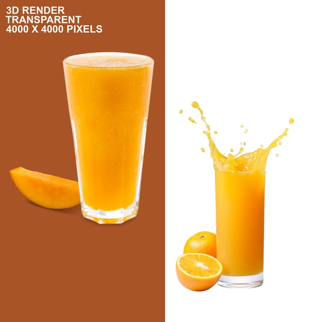 Suco de laranja de fundo transparente