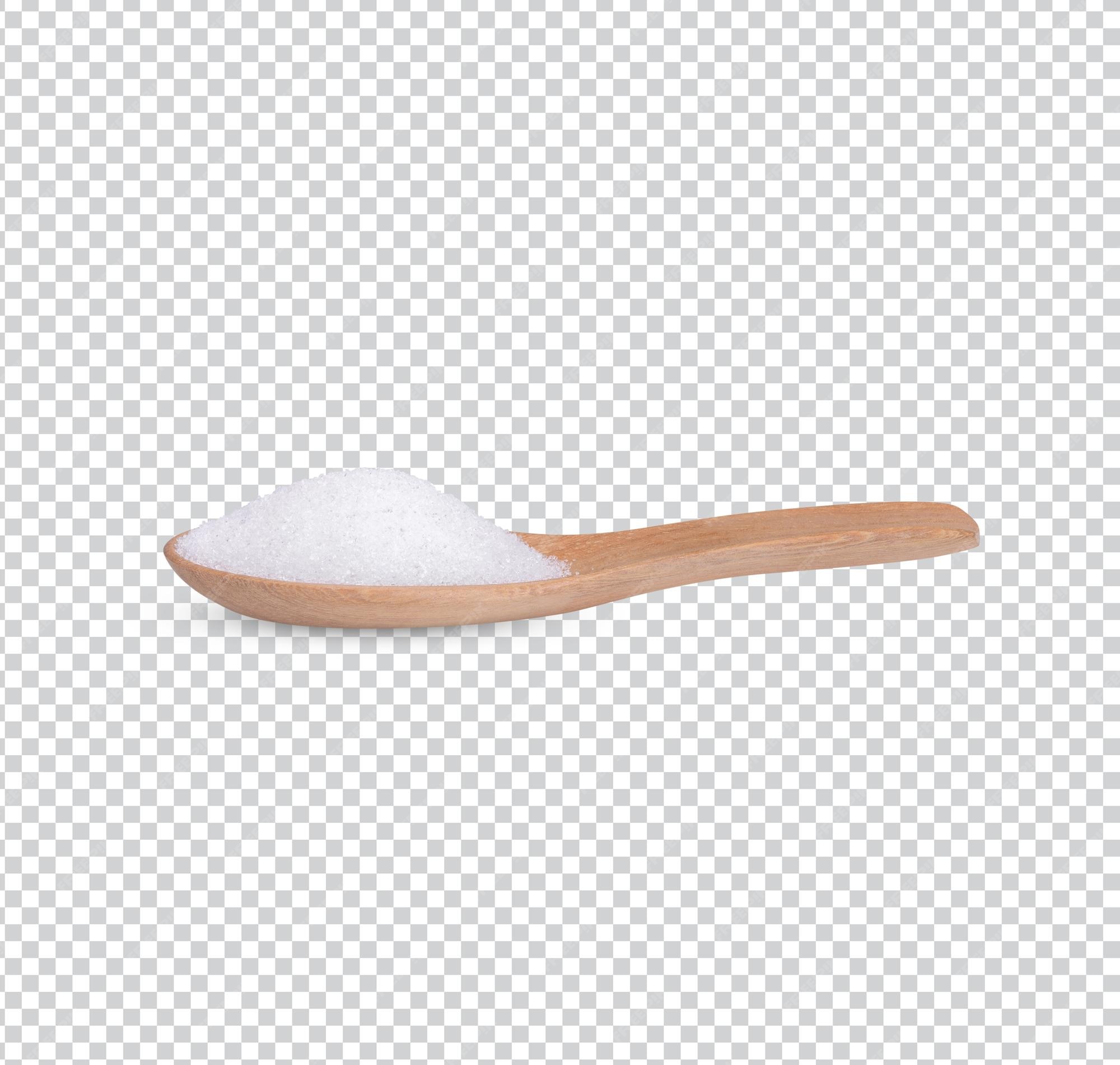 Sucre Dans Une Cuillère En Bois Isolée Psd Premium | PSD Premium