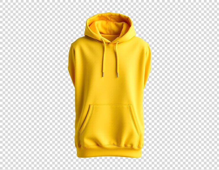 PSD una sudadera amarilla con una capucha en ella