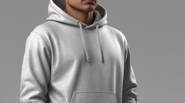 sudadera con capucha plana con fondo transparente