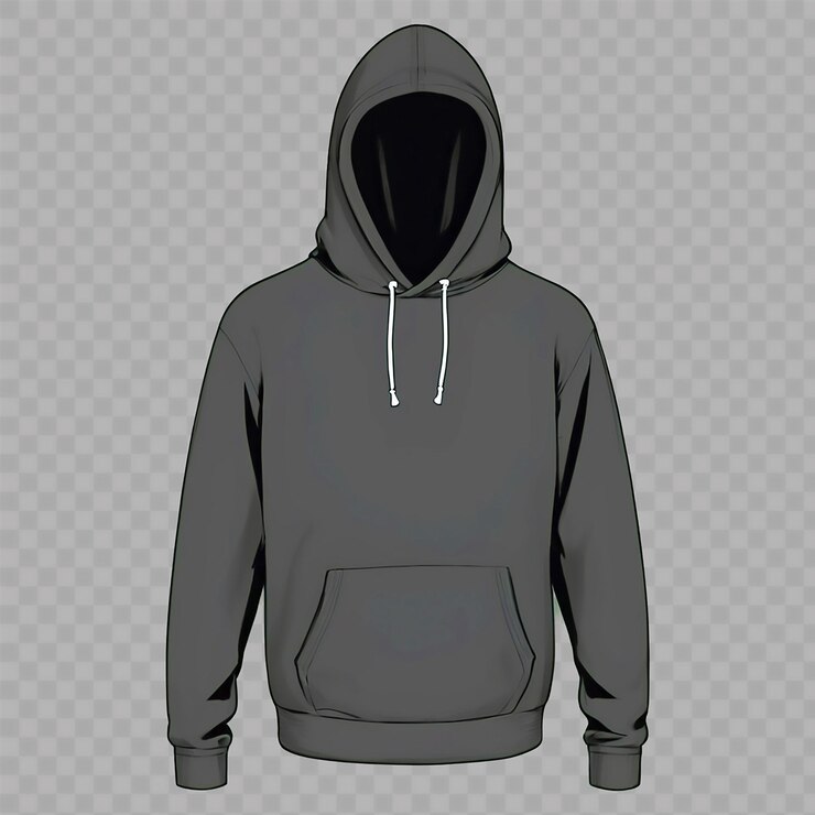 PSD una sudadera gris con una capucha que dice sudadera en ella