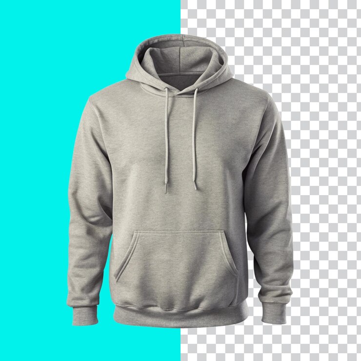 PSD una sudadera gris vacía aislada sobre un fondo transparente