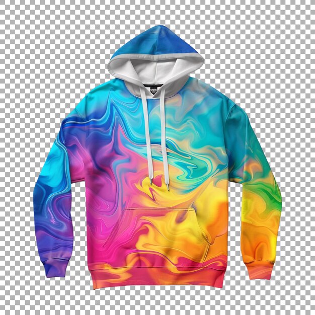 Una sudadera de invierno colorida en un fondo transparente generada por Ai