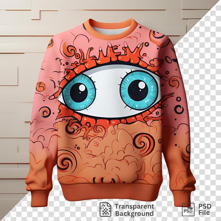 PSD sudadera psd con una impresión de un ojo en todo el cuerpo