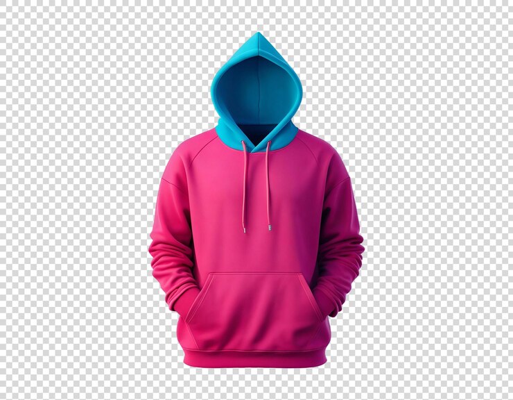 PSD una sudadera rosa con una capucha que dice "capucha"