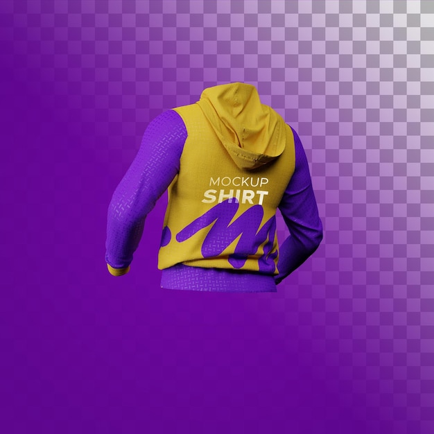 Sudadera trasera deportiva para maqueta ilustración 3d