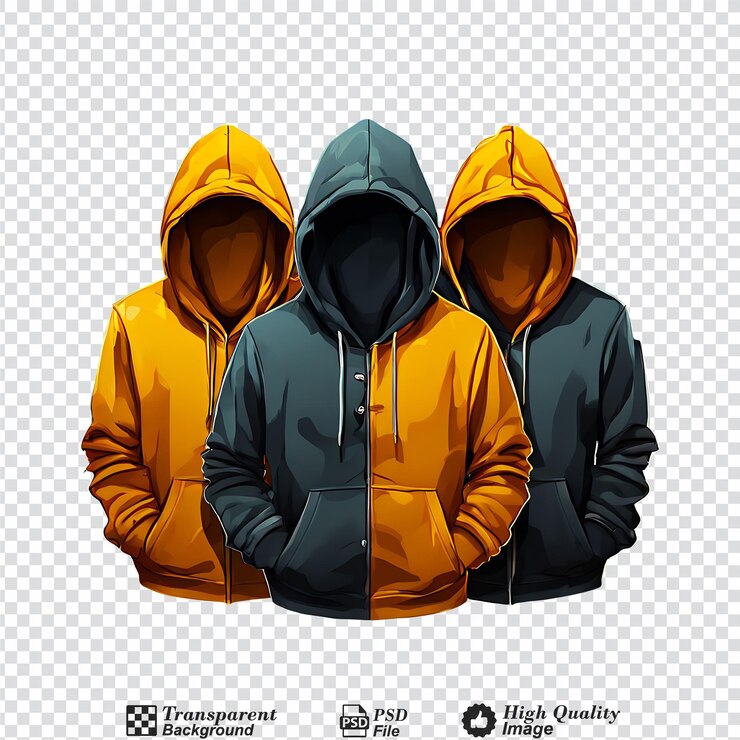 PSD sudaderas con capucha aisladas sobre un fondo transparente