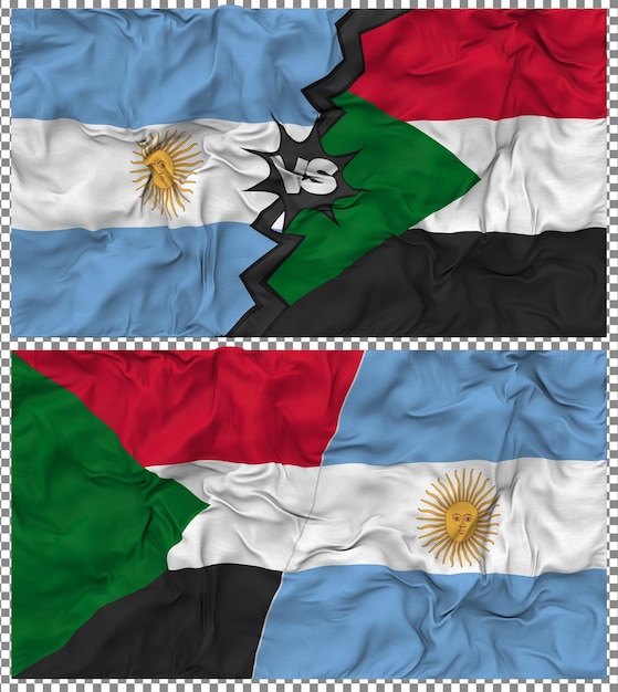 Sudan contro l'Argentina Mezz'abbandonazione di bandiera in tessuto 3D