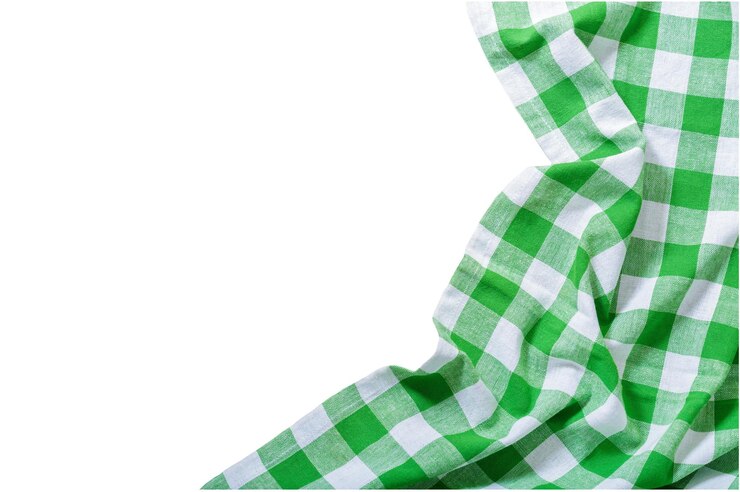 PSD sudut taplak meja kotak-kotak hijau