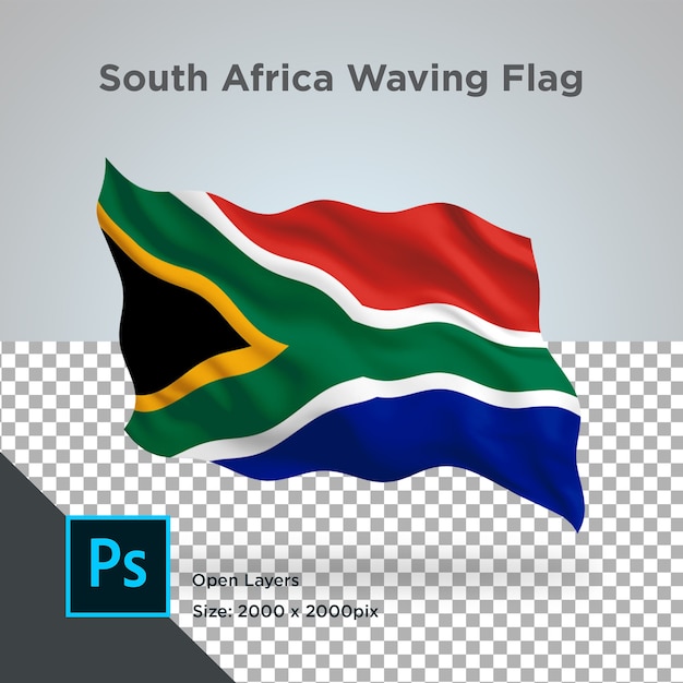 PSD südafrika flag wave design transparent