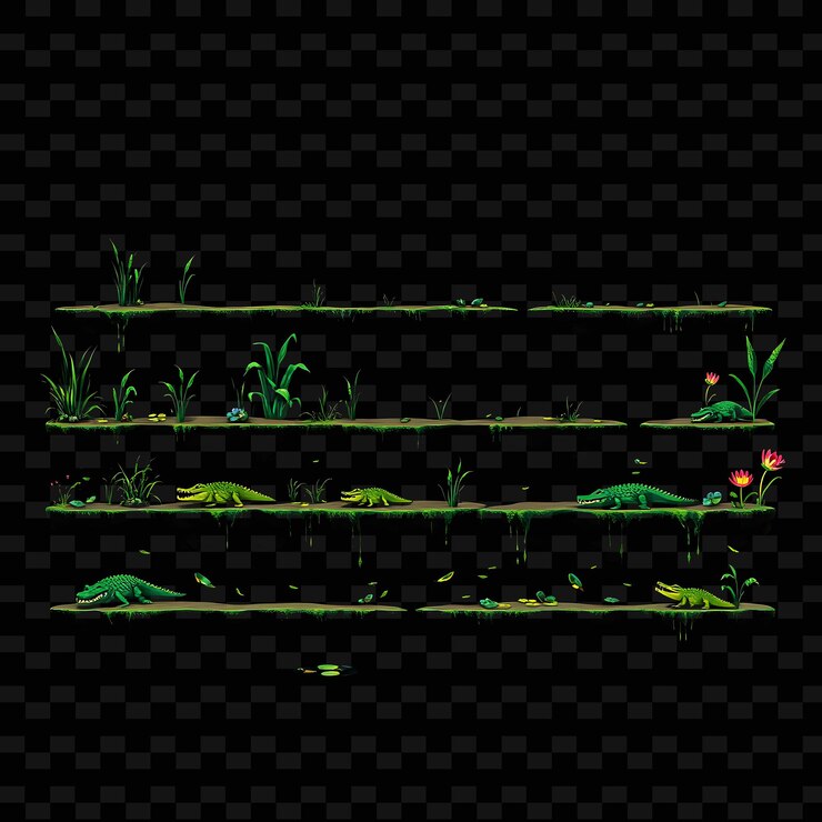 PSD el suelo de pixel cubierto de espeso barro de pantano ta game assetl