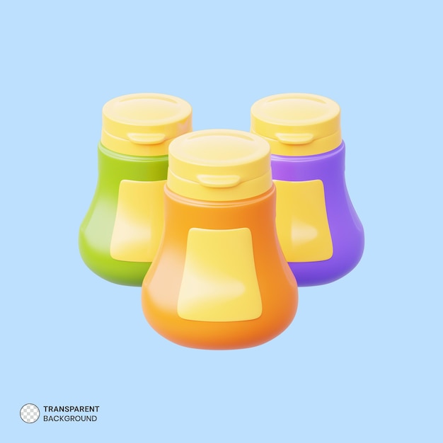 Süße bonbonglas-symbol isolierte 3d-render-illustration