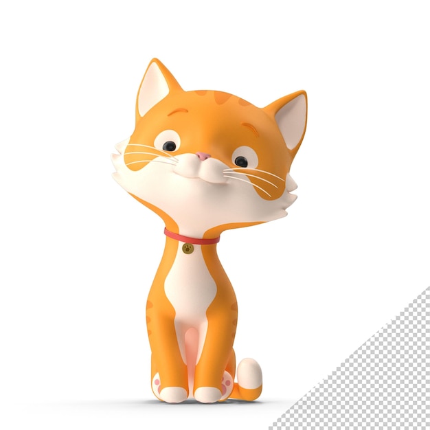 Süße Cartoon-Katze sitzend PNG