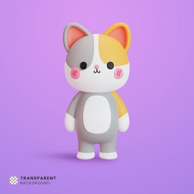 süße Katze 3D-Illustration