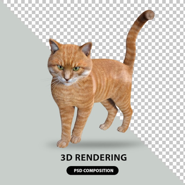 Süße katze 3d-rendering