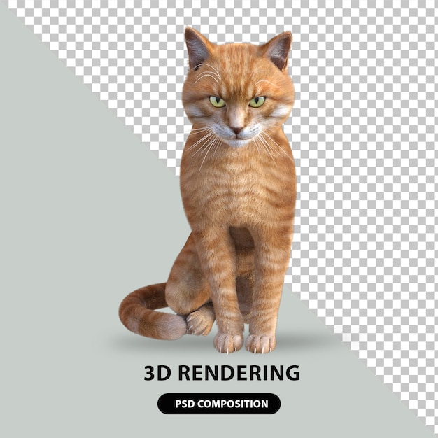 Süße katze 3d-rendering