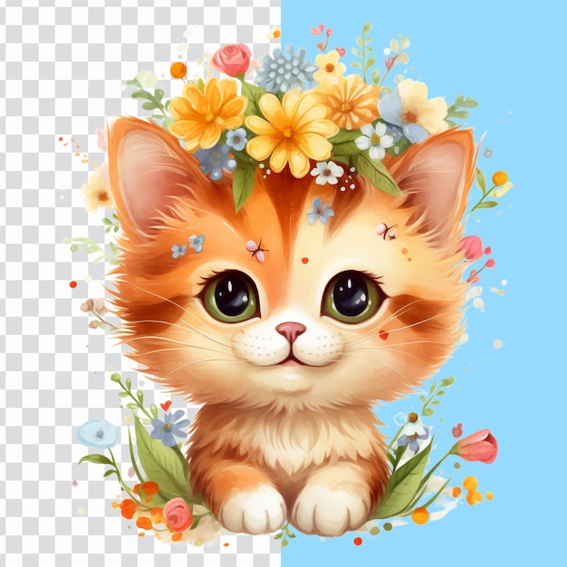 Süße Katze Aquarell Clipart