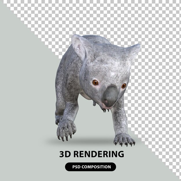 Süße koala 3d-rendering