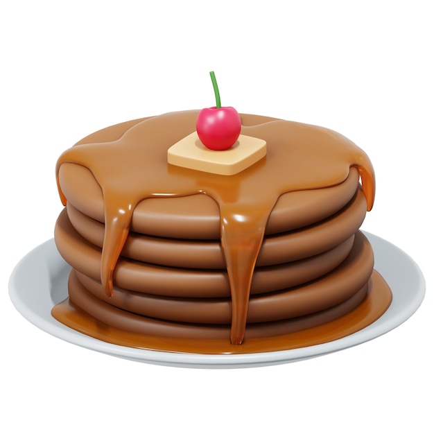 Süße Pfannkuchen 3D-Illustration