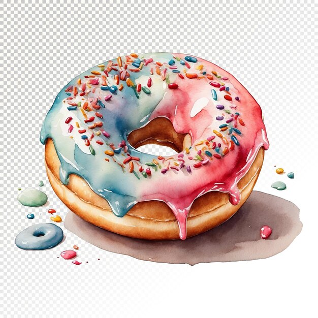 Süße Versuchung Aquarell-Illustration eines Donuts mit dekadenter Schokolade