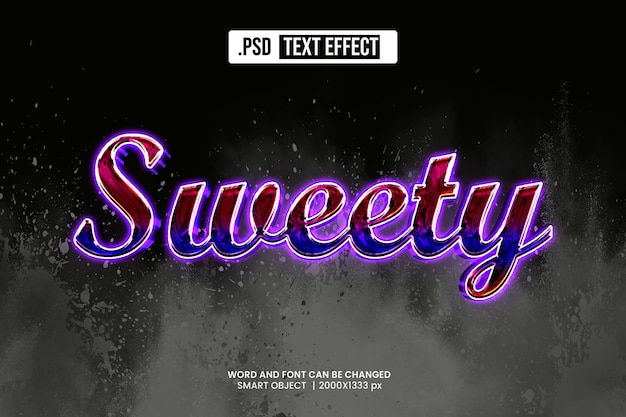 Süßer 3D-Textstileffekt