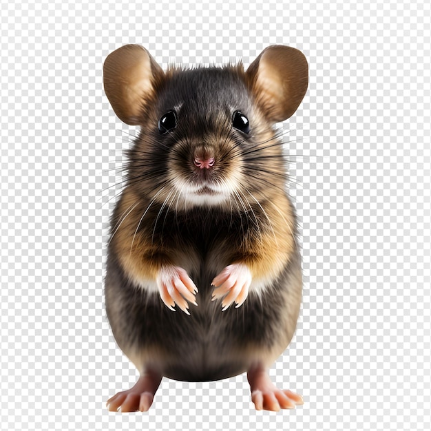 PSD süßer schwarzer hamster isoliert auf transparentem hintergrund generativ ai