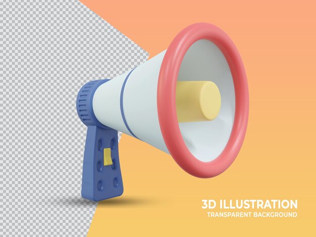 süßes 3D-gerendertes transparentes Marketing-Handmikrofon-Design