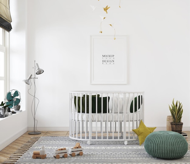 PSD süßes babyzimmer mit mockup-poster