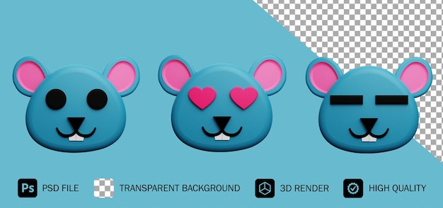 süßes rattengesicht 3d rendern