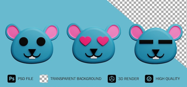 Süßes rattengesicht 3d rendern