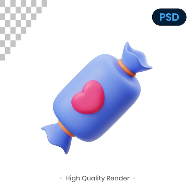 Süßigkeiten 3d render illustration premium psd