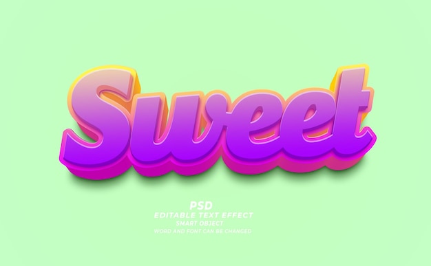 Süßigkeiten PSD 3D bearbeitbare Texteffekte